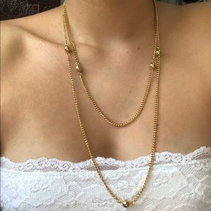 Vintage Long Gold Chain Necklace